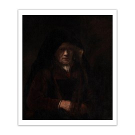 REMBRANDT An Old Woman  1600'S Painting Print Poster 17x20" inch