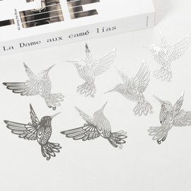 10 piezas colgantes de atrapasoles grandes de metal plateado con colgante de ventana de colibrí para bricolaje, pieza de adorno para manualidades, regalos