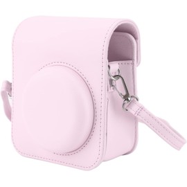 Estuche para Cmara Instantnea para Instax Mini 12, Bolsa Protectora de PU con Correa de Hombro Ajustable Extrable, Mini Bolsa para Cmara Instantnea, Regalo para Amantes de (Rosa cereza claro)