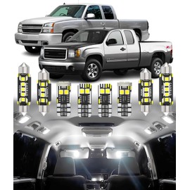 BMT xmsCar Interior LED Light Replacement for GMC Sierra Chevy Silverado 1999-2006,6000K Super Bright Interior Light Bulbs Package, 14pcs