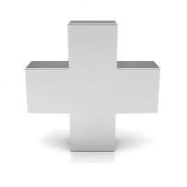 Agalea | Dije de cruz suiza de Plata ley 925, diseño clásico para hombre o para mujer, ideal para usar con collar de caucho o piel. (2.25 cm)