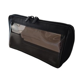 Triangle Clear Pencil Case, Large Capacity, Pencil Case, Simple, Stylish, Transparent, Black, Waterproof, Students, Working People, Storage Pouch