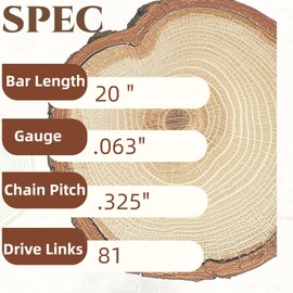 4Pcs 20 inch Chainsaw Chain .325" Pitch, 063" Gauge, 81 Drive Links, 26RS 81 Chain Saw Chains Blade Fits for Stihl MS271 MS290 MS291(Pre 2023 .063" Gauge), for Farm Boss MS261 MS270 MS280 MS310 MS360