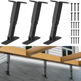 Heavy Duty Roof Riser Brackets Kit, TROPTOLKY Adjustable Height Angle Pergola Brackets, Black Metal Roof Riser Beam Bracket for Roof Pergola Gazebo Patio Cover (3 Pack)