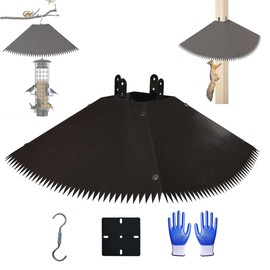 Metal Squirrel Baffle for 4×4 Posts or Hanging, Squirrel Proof Baffle with Spikes for Bird Feeder Poles, Waterproof, Rustproof, Preventing Squirrels and Raccoons from Bird Feeders (Black)