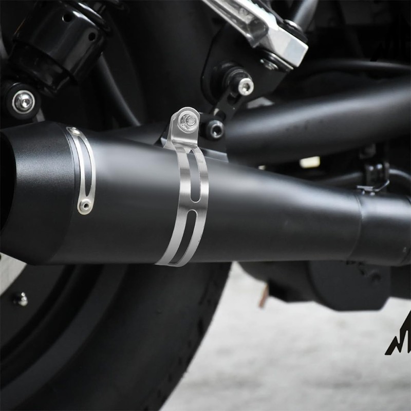 ULTECHNOVO Stainless Steel Motorcycle Exhaust Clamp Hose Bracket Hanger for