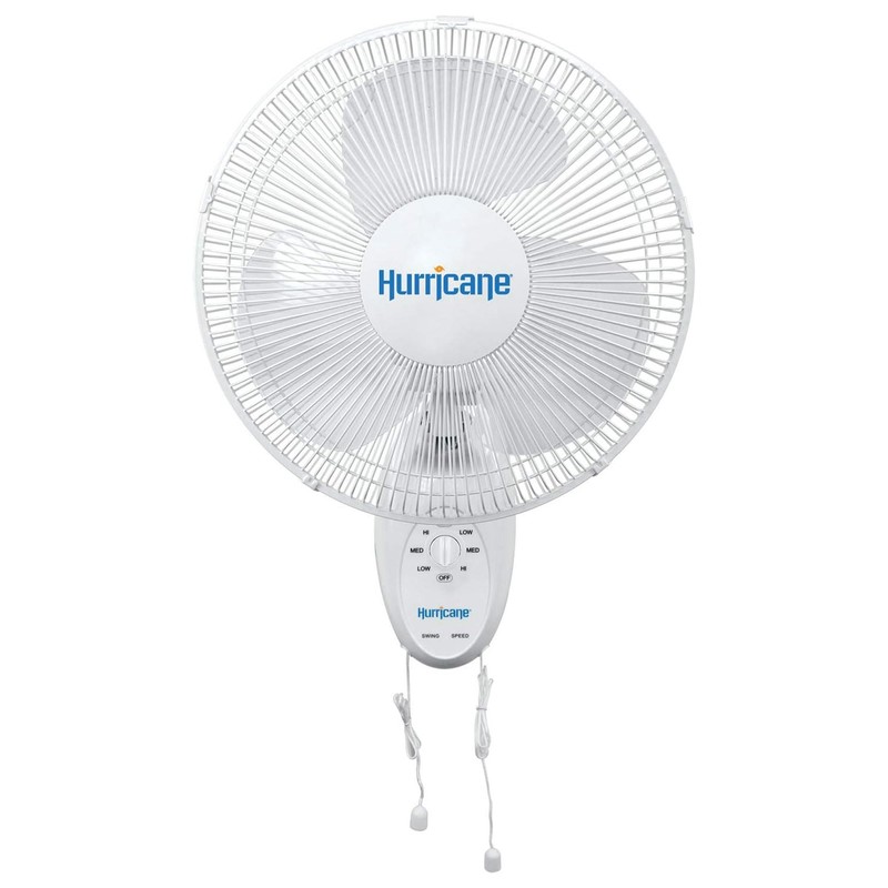 Hurricane 2-Pack Supreme 16-Inch Oscillating Wall Mount Fan, White –