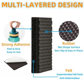 Furnigear 12 PCS Non Slip Furniture Pads 3 Inch Square Rubber Anti Skid Floor Feet