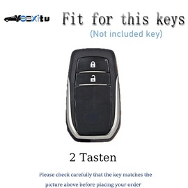 Ysbxitu Key Case Protective Case Accessories Fits Toyota Yaris Cross Hybrid Corolla RAV4 Prius Camry Auris Fortuner Highlander 2020-2024 Scratch-Resistant Remote Control Cover Car Key Case Black