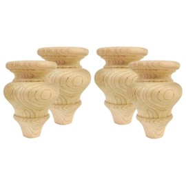 Highland Manor Wood Products Bordeaux Bun Foot - 4 1/2" Tall x 3 3/8" Wide (Maple) (Set of 4)