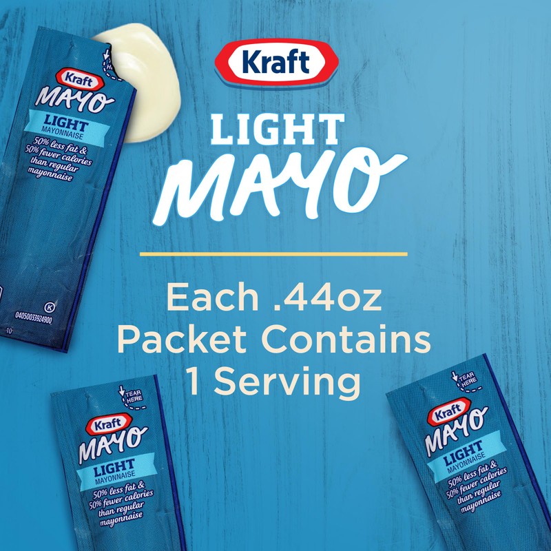 Kraft Mayo Light Mayonnaise Single Serve Packet (0.44 oz Packets,