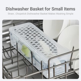 Keiwhsly Dishwasher Basket for Small Items, Dishwasher Silverware Holder for Chopstick, Knives, Scoops, Ideal for Small Utensils for Washing, Drying, or Storing (Rectangular)