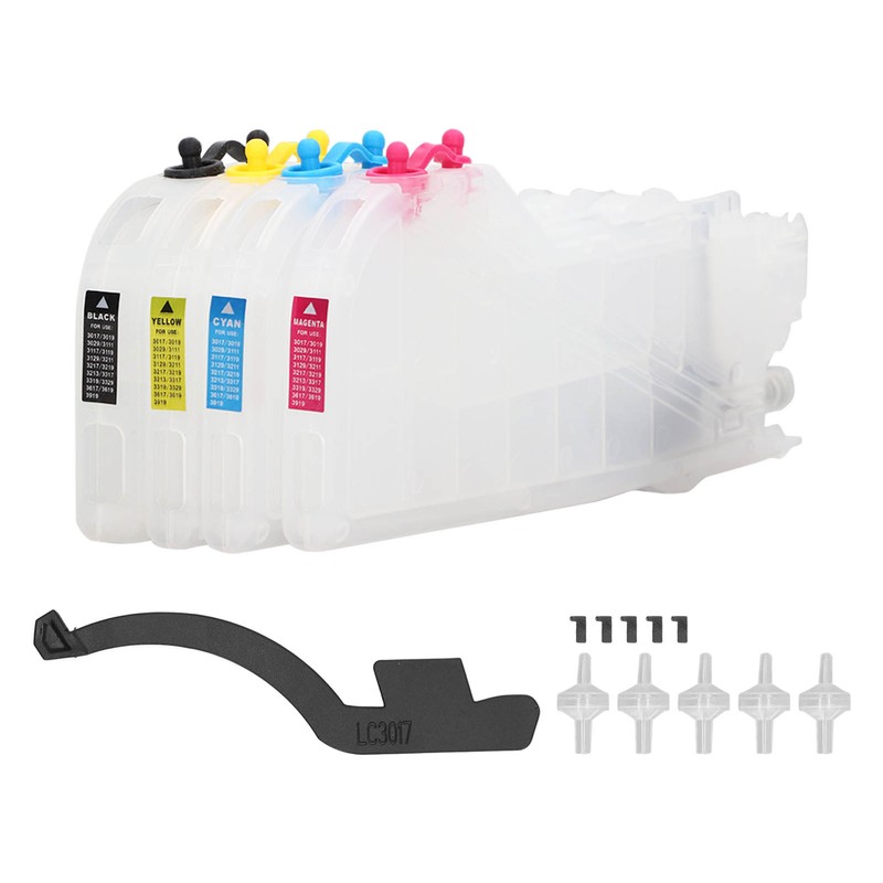 4Pcs Ink Cartridge Set Lengthen Refill Inkjet Printer Replacement Magenta