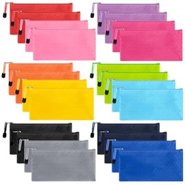 EOOUT 24 bolsas para lápices a granel, tamaño A6, bolsas impermeables para lápices para suministros de oficina, niños, accesorios de viaje, papelería,