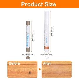 HARFINGTON Wood Furniture Repair Kit (Wood Markers + Wood Filler Paste + Wood Filler Stick) Touch Up Kit with Spatula for Repairing Scratches Cracks Holes Wooden Floors Cabinet, Green Brown