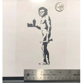 Unbranded Banksy Fast Food Caveman BLACK vinyl decal weatherproof 6.25 x 2.75" Made in USA