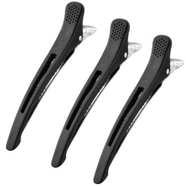 Giitoo Hairdresser Dakar Men's Non-marking Hair Clip Bangs No Trace Dakar Hairdresser Long Professional (3 Pieces, Black)