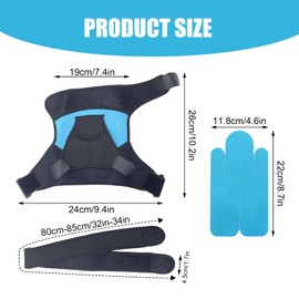 Shoulder Brace for Men and Women High-Quality Neoprene Shoulder Support with Adjustable Design Ideal for Osteoarthritis & Shoulder Dislocation with 4 Pieces Shoulder Muscle Patches (Blue)