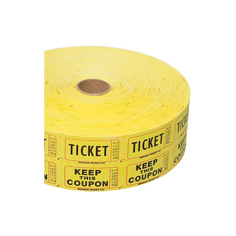 Yellow Double Raffle Ticket Roll (2000 tickets roll)
