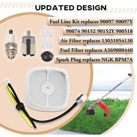 SRM225 Fuel Line Air Filter Tune Up Kit for Echo SRM-225 PAS-225 SRM-210 SRM-2100 GT-200R GT225 PB250 PB250LN PE225 HC150 ES250 PPF225 SHC225 Blower Trimmer Parts