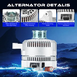 New Alternator for Ford F150 4.6L 97-02 5.4L 97-01, for F-250 4.6L 5.4L 97-99, for Expedition & E-150 Econoline 4.6L 5.4L 97-01, for E-250 Econoline 5.4L 97-99, for Lincoln Navigator 5.4L 98-99
