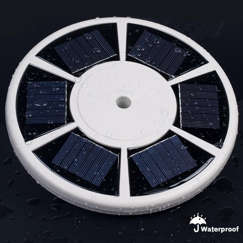 Sunnytech Solar Power Flag Pole Flagpole Light Auto Active Green