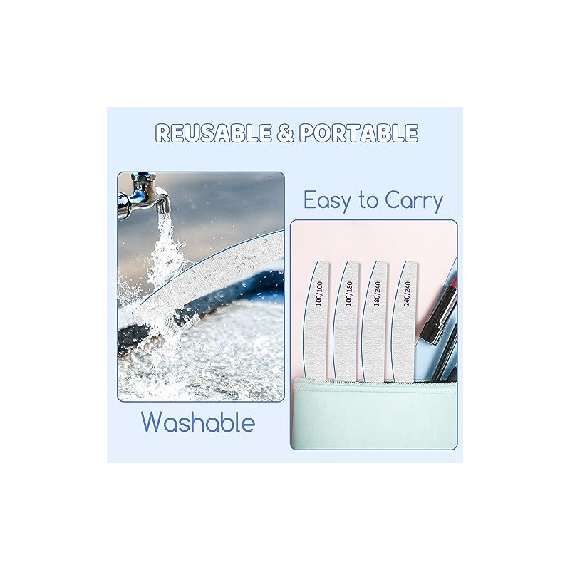 12 PCS Double Sided Emery Board Nail Files, 100/100 Grit