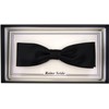 TigerTie prefabricated narrow silk bow tie in black monochrome +