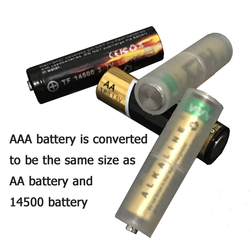 LampVPath (Pack of 8 AAA to AA Battery Adapter, AAA