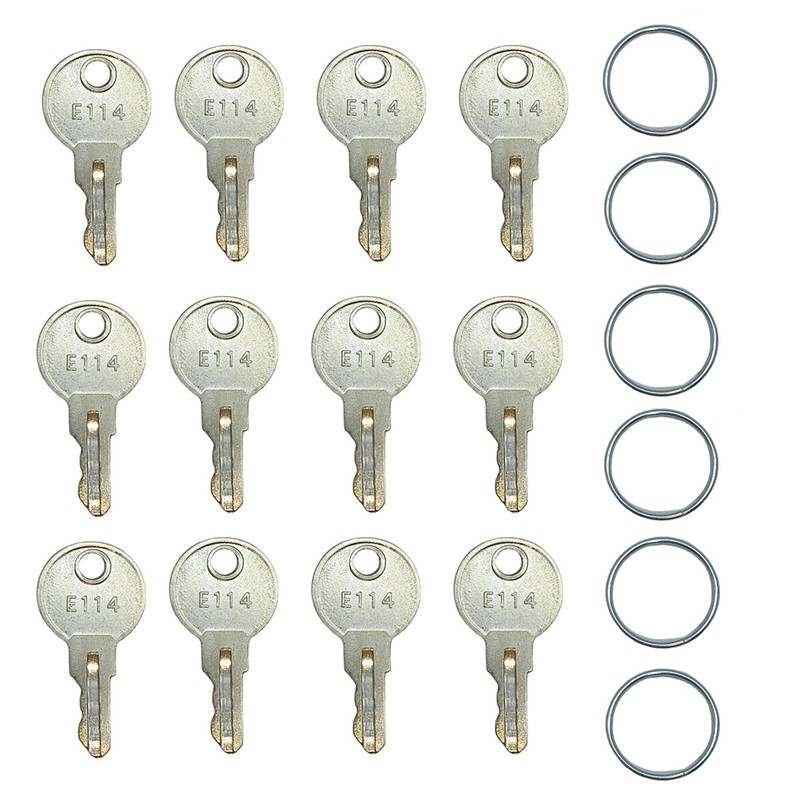 Pitertul 12PCS E114 Key for Toilet Paper Dispensers, Silver, Lock,
