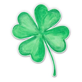 GT Graphics Four Leaf Clover - 3" Vinyl Sticker - For Car Laptop I-Pad Phone Helmet Hard Hat - Waterproof Decal