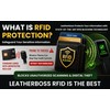Leatherboss Genuine Leather RFID protected Hipster All Around Zipper Bifold