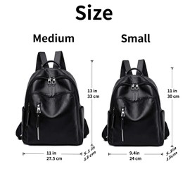 WuXingMeiLi Backpack Womens Backpack Small Cute, Women's Fashion Backpacks For Women Ladies, Black PU Leather Ladies Backpack Handbags, Waterproof Ladies Back Pack