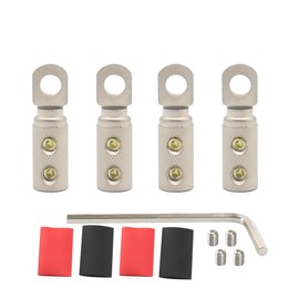 8 AWG Wire Terminal Connector 5/16 Ring Wiring Connectors for Battery Bank Inverter Projects Car Audio Amplifier 4PCS with Dual Wall Heat Shrink Tubing