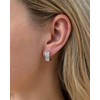 Desnuage Silver Huggie Earrings Cubic Zirconia Huggies for Women Hypoallergenic
