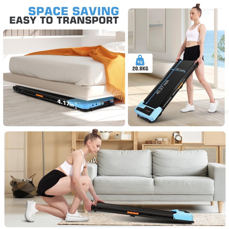 Walking Pad Treadmill, 2 in 1 Under Desk Treadmill Max
