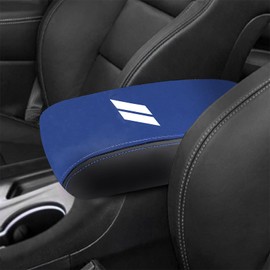YOSRTER for Dodge Durango Accessories 2021 2022 2023 2024 2025 2026 Center Console Armrest Cover Interior Box Anti-Scratch Leather Central Armrest Decoration (Dark Blue Trim)