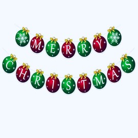 Merry Christmas Banner-Christmas Decorations Christmas Holiday Bunting Garlands- Winter Home Decor