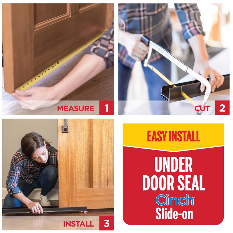 M-D Building Products Vinyl Cinch U-Shape Door Bottom Seal, Slide-On