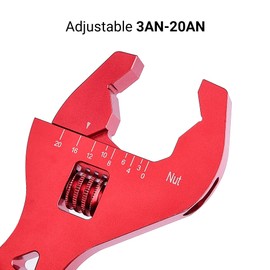 EVIL ENERGY AN Fitting Wrench, 3AN-20AN Adjustable AN Wrench Aluminum Hose Fitting Wrench 6 Inch Red