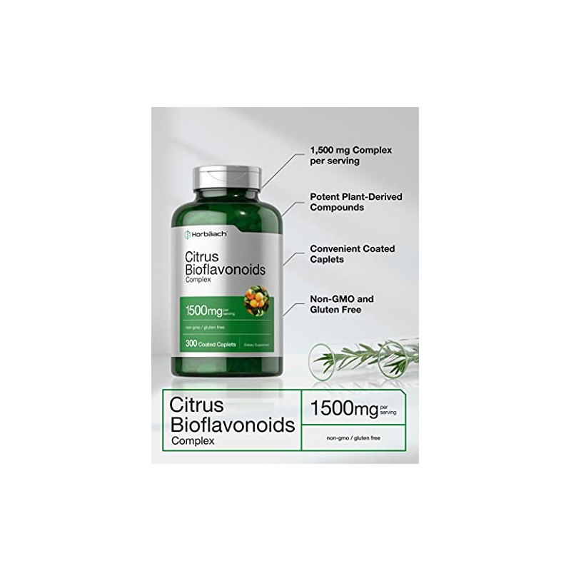 HORBÄACH - Bioflavonoides Cítricos 1500 mg, 300 Cápsulas – Complemento