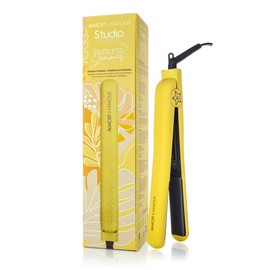 Almost Famous Hair Straightener with Ceramic Plates, Adjustable Heat Setting, Professional Beauty Tool for All Hair Type - Yellow