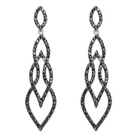 EVER FAITH Women's Earrings Crystal Wedding Fantasy Interlocking Leaf Drop Chandelier Stud Earrings Ear Jewellery, Crystal, Crystal