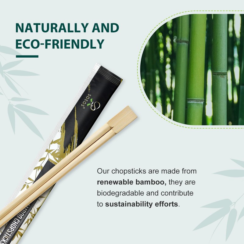 Soeos Chopsticks Disposable, Approx. 50 Sets, UV Treated Premium Disposable