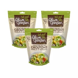 Olive Garden, Seasoned Croutons, Garlic and Romano, 5 Ounce Bag (Pack of 3)