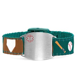 StickyJ Childrens Baseball Medical Bracelet