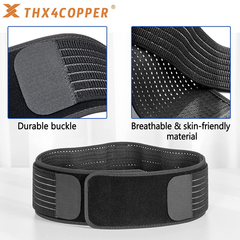 Thx4COPPER Back Brace, Sacroiliac Hip Belt, Breathable, Relieves, Unisex, M