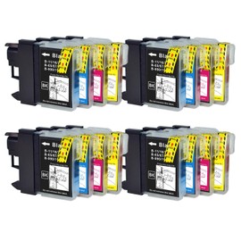 Go Inks 4 Set of 4 Cartridges to replace Brother LC980 and LC1100 Compatible/non-OEM for Brother DCP and MFC Printers (16 Inks)