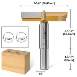 XDENGP Forstner Bit 1/2 inch Shank, 2-5/8 inch Cutting Diameter, Forstner Drill Bit for Woodworking, Drilling Hole Saw Set, Auger Opener, Hinge Hole Cutter for Plastic, Plywood Products