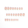 Summer Nude Press on Nails Short Square,Cute French Tips Glue